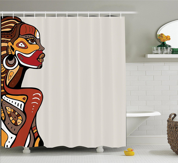 African Decorations Shower Curtain Set By Profile Of Y Lady With Diffe On Her And Face Stylish Print Bathroom Accessories Wish African Decorations Shower Curtain Set, African Print Shower Curtain Set