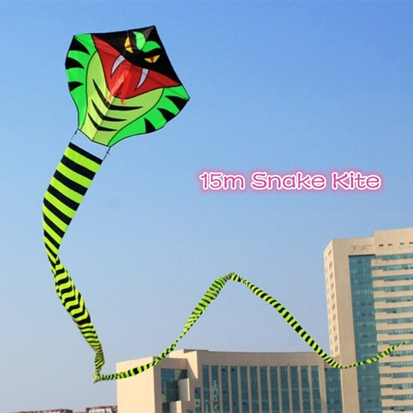Details about   8m Green Long Snake Kites New High Quality Outdoor Fun Sports kite easy to fly 