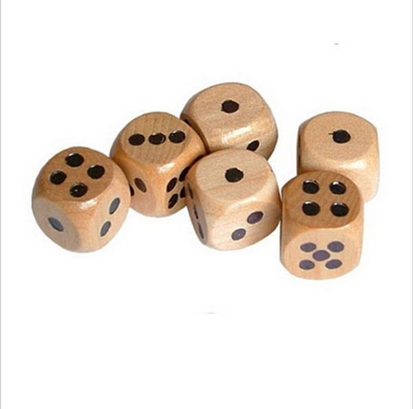 Set of 6 Wooden Dice Board Games Bar Party Toy Kids Family Games Set D6 16m LZ 