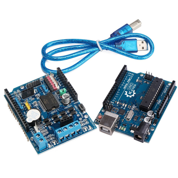 Small L298P Motor Shield Driver H-bridge Drive Board with UNO R3 Board  ATmega328P Atmega16u2 with USB Cable， Arduino UNO R3 Mega 2560 Nano Robot  for Auto Car Vehicle Generator