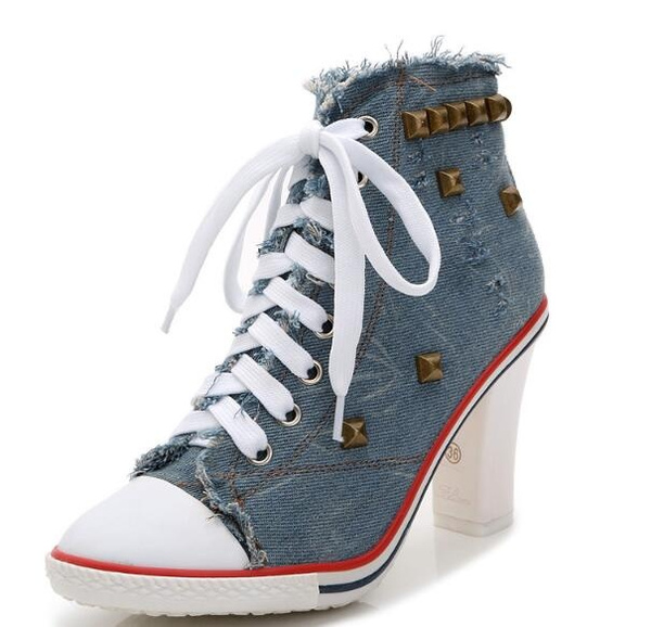 denim short boots