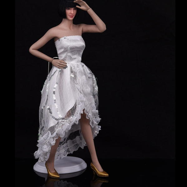 1/6 Scale Female Women White Wedding Dress Skirt F 12“ PHICEN Action Figures 