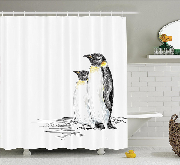 Shower Curtain Sea Animals Decor, Wildlife Fabric For Curtains