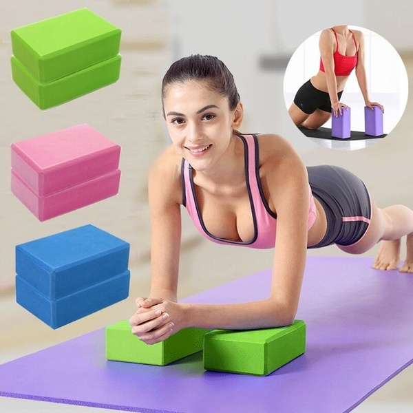 2PC Thicken Yoga Fitness Block Foam Bolster Pillow Cushion Gym Training 