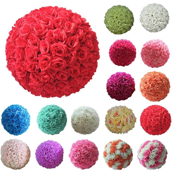 Fashion 8 Inch/20 cm 130g Big Flower Ball Wedding Artificial Rose Silk