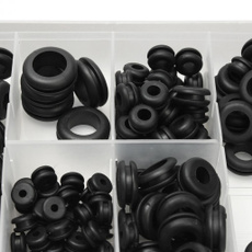 Box 180Pcs Gasket Kit Black Rubber Washer Seals Grommets Assortment Set Spare Parts Wiring Cable 