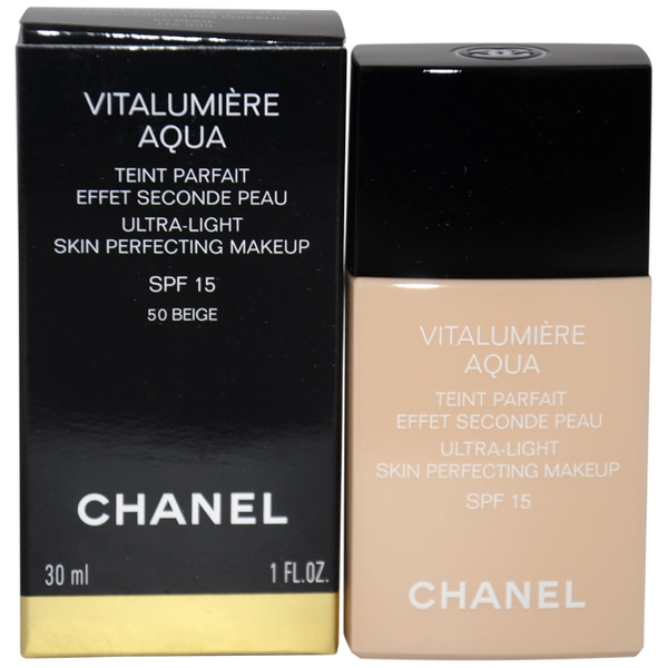 Vitalumiere Aqua Ultra Light Skin Perfecting Makeup SPF 15 - 50 Beige by  Chanel for Women - 1 oz Makeup