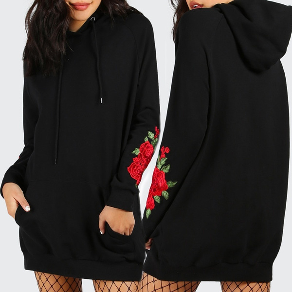 black hoodie sweater dress