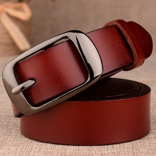 www. - New Women Fashion Wide Genuine Leather Belt Woman Without  Drilling Luxury Jeans