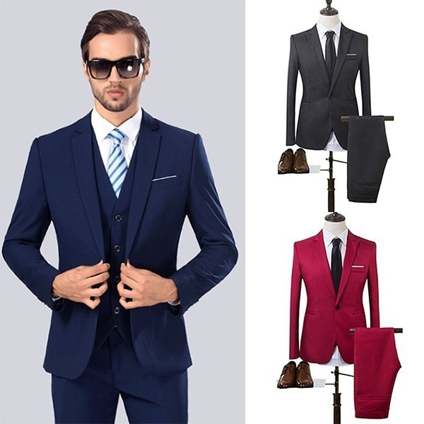 Men Business Suit Slim Fit Classic Male Suits Blazers Carrer Suit Men Buttons 2 Pieces Suit Jacket Pants Wish