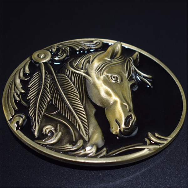 feathered indian belt buckle