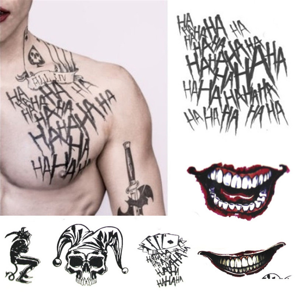 Halloween Batman The Joker Temporary Tattoos Suicide Squad Costume Fancy Dress Wish Halloween Batman The Joker Temporary Tattoos Suicide Squad Costume Fancy Dress Wish