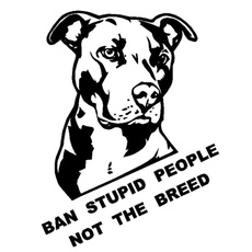 20CM*26CM Ban Stupid People Not Breed Pitbull Car Sticker And Decals Motorcycle Car Styling Accessories Black/Sliver C8-0847