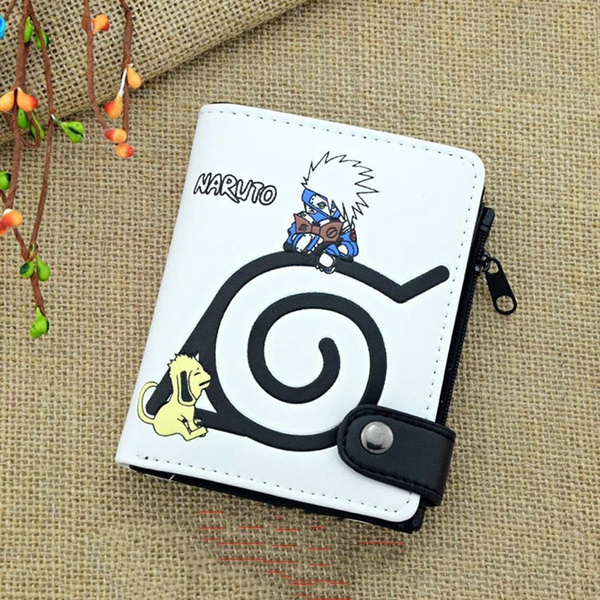 Anime Hatake Kakashi Naruto Leather Wallet Purse Cartoon Uzumaki Naruto Zipper Wallet Wish