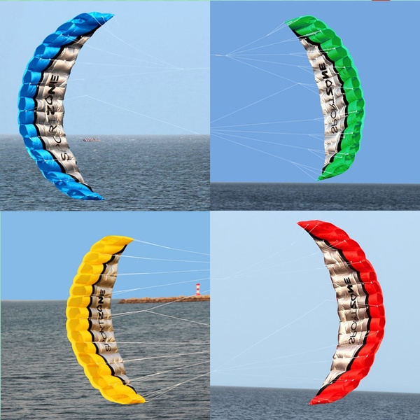 2 5m Dual Line Stunt Parafoil Kites Soft Stunt Kite for Beach Blue Red Green for sale online 