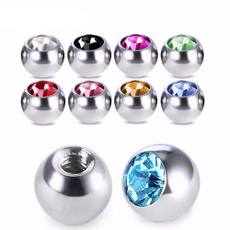 10pcs/lot Mix Color Crystal Screw Hole Head Stainless Steel Ball Mixed Colors 16/14G Lip Tongue Ring Ear Belly Eyebrow Body Piercing 