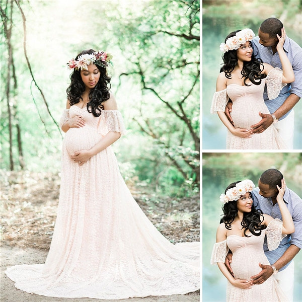 Elegant Pregnant Women Shower Dress Photography Props Pregnancy