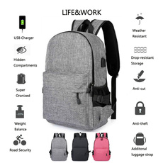 Student Boy/Girl Backpack Anti-theft Waterproof Travel Bag With USB Charging Port