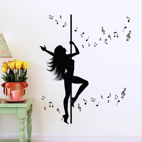 Girl Dancing wall stickers dance room home decorations creative ...