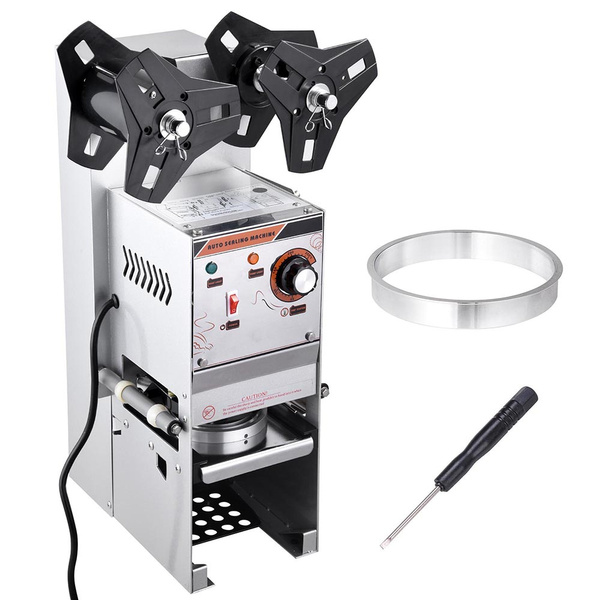 Black Semi-automatic Bubble Tea Cup Sealer Sealing Machine 400-600 Cups/Hr 