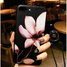 (Free 1Pcs Hang Rope) Magnolia Flower Classic Pattern Phone Case for iPhone 11 Pro Max 8 7 7plus 6 6s Plus 5s SE Soft TPU Cover For Samsung Galaxy S10 S20 A71 S8 S8plus Note8  /Huawei P10Lite P9Ltie  / XiaoMi RedMi 4X /Sony Xperia XA1/XZ