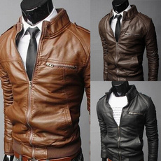 Stand Collar, motorcyclejacket, Moda masculina, Invierno