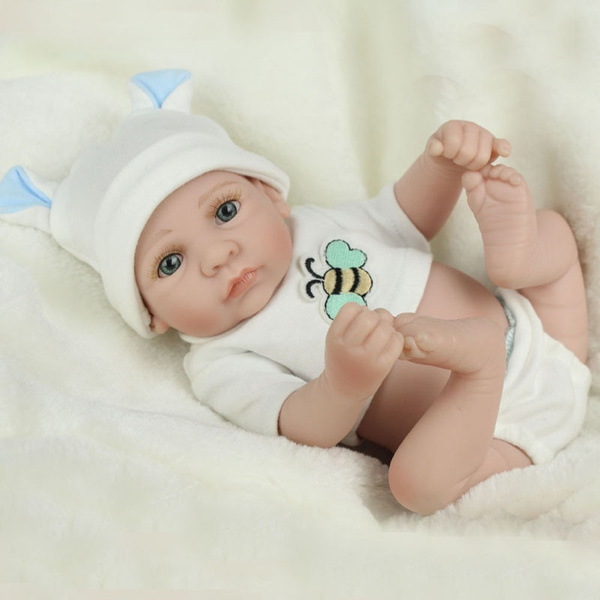 11" Handmade Real Looking Newborn Baby Vinyl Full Body Silicone Reborn Doll Girl 