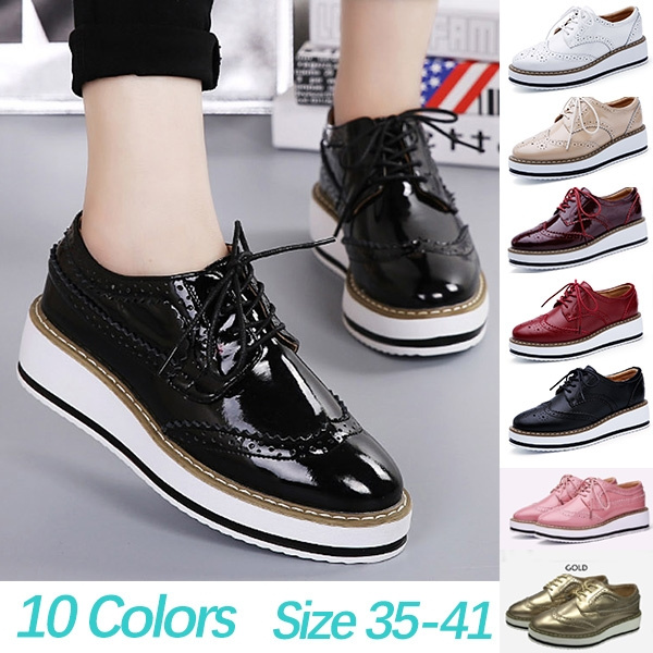 Fashion Leather Sneakers Women  Leather Womens Sneakers Autumn