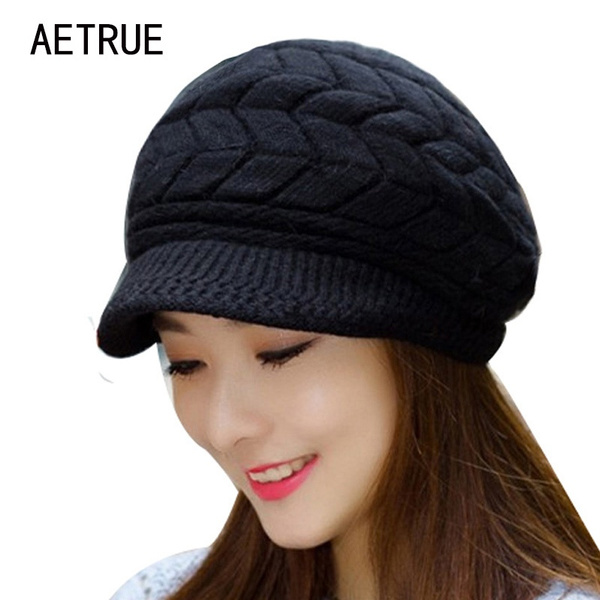 Berretti Invernali Maglia Cappelli Cappello Di Inverno Delle Donne Per Le  Donne Signore Beanie Ragazze Skullies Cappellini Cofano Femme Snapback Di  Lana Cappello Caldo | Wish