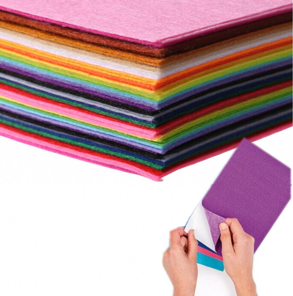 20 Assorted Self-Adhesive Felt Sheets ,Adhesive Backed Felt  30*30CM/11.8*11.8 , Craft Projects