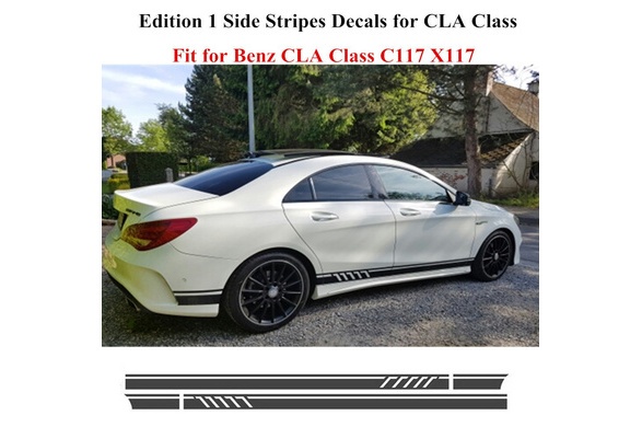Edition 1 Style Sport Side Stripes Decal Sticker for Mercedes Benz W117  C117 X117 CLA AMG Matte/Gloss Black