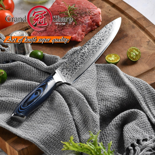 Grandsharp Chef Knife 8 inch AUS-10 Japanese Damascus Steel 67 Layers –  grandsharp-knives