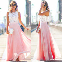 Wish Reseñas de clientes: Vestidos de noche de encaje para mujer Vestido  largo de verano Vestidos de novia de fiesta hasta el suelo