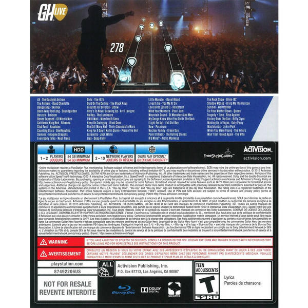 ACTIVISION Activision Guitar Hero Live Ps4