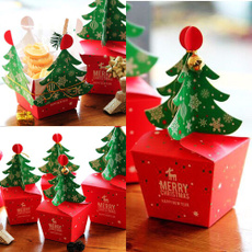 5 stks / 10 stks Leuke Mode Baby Kids Xmas Zakken Papieren Draagtas Suiker Doos Kerstboom