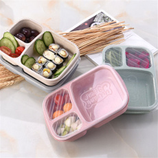 Travel Bento Microwavable Food Prep Box Lunch Container 3 Compartment Meal Storage