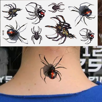 3D Halloween Spider Tattoo Stickers Waterproof Trendy Henna Tattoo Women Men Body Art Paint | Wish 3D Halloween Spider Tattoo Stickers Waterproof Trendy Henna Tattoo Women Men Body Art Paint | Wish