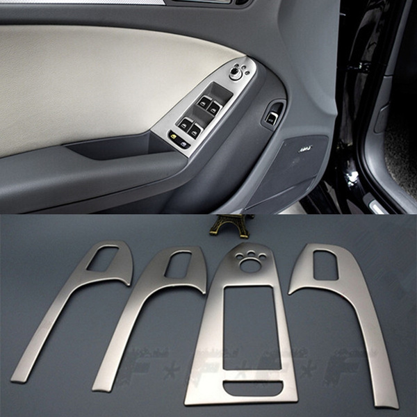 Inner Door Window Glass Lifter Button Cover Trim For Audi A4 B8 Car Styling  Interior Accessories Armrest Handle Sticker