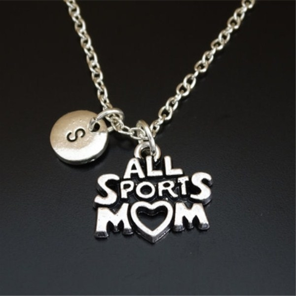 Football Mom Necklace Favorite Football Player Sports Mother Jewelry Clear  Bead