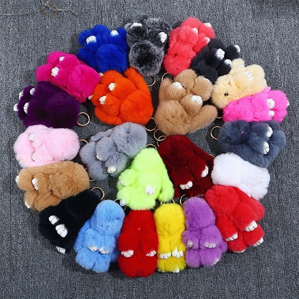 Fluffy on sale bunny keychains