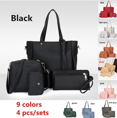 Xmas Fashion 4pcs Women Leather Handbag Lady Shoulder Bags Tote Purse Messenger Satchel Set