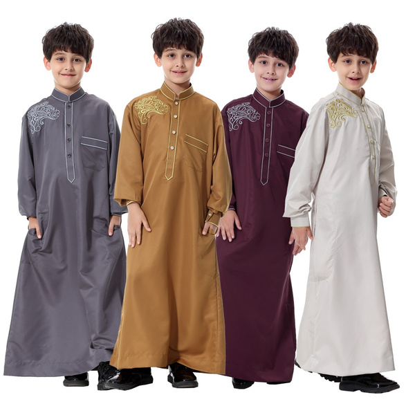Details about   Islamic Child Boys Jubba Thobe Jubbah Dress Muslim Abaya Traditional Clothing 
