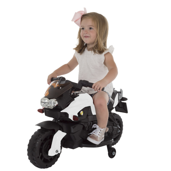 Ride on Toy, 2 Wheel Motorcycle with Training Wheels BatteryPowered