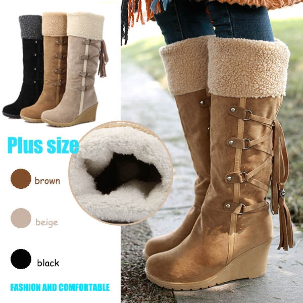 winter wedge boots