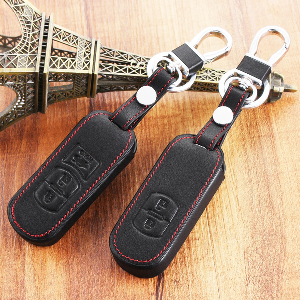 Genuine Leather Car Key Case Cover Keychain For Mazda 2 3 6 CX3