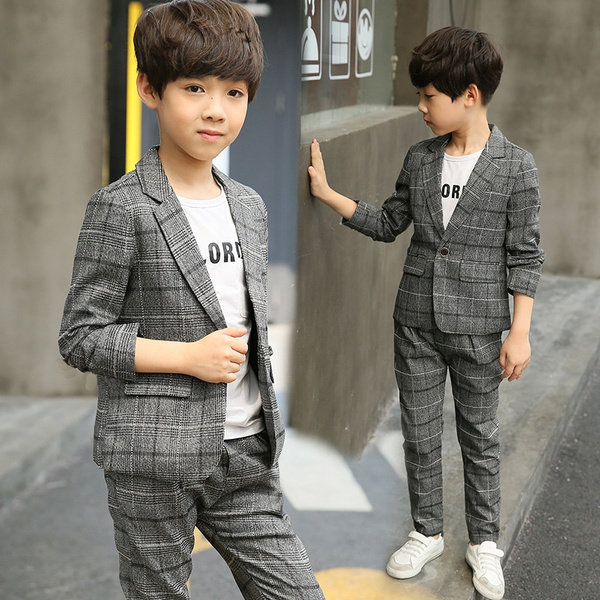 Lavender Suiting Suspender Blazer Set For Boys Design by Ba Ba Baby  clothing co. at Pernia's Pop Up Shop 2024