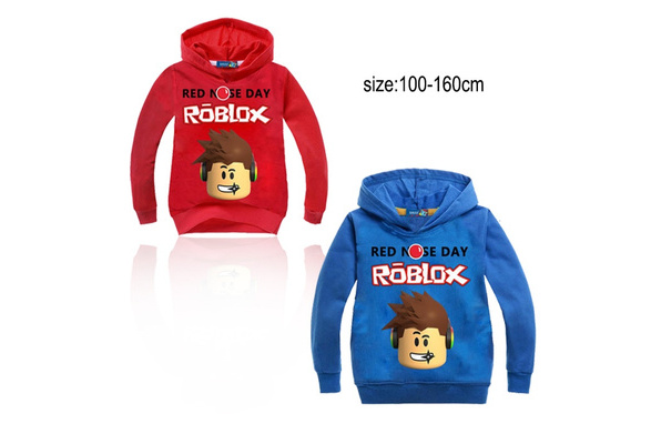Autumn And Winter Children S Sweater Roblox Red Nose Day Print Pattern Boy Girl Hooded Jacket Wish - red nose roblox