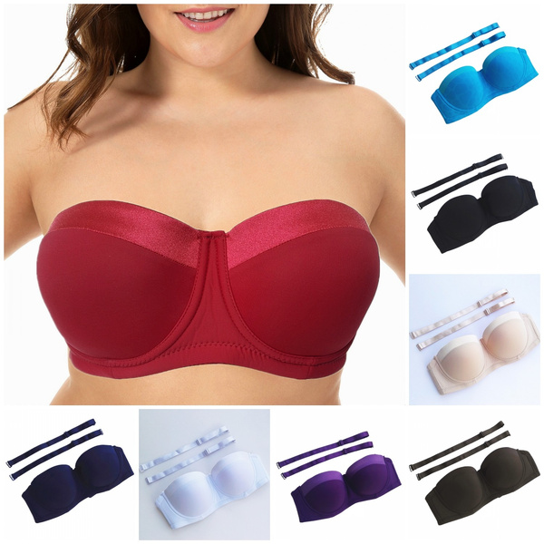 Women's Smooth Padded Convertible Strapless Half Cup Underwire
