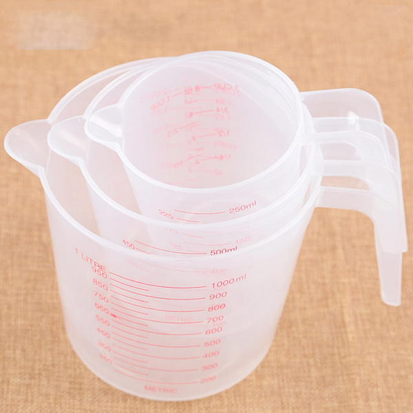 3 Pcs/lot Clear Plastic Liquid Measuring Cups Jug Kitchen Cooking Baking  Measuring Tools Accessories
