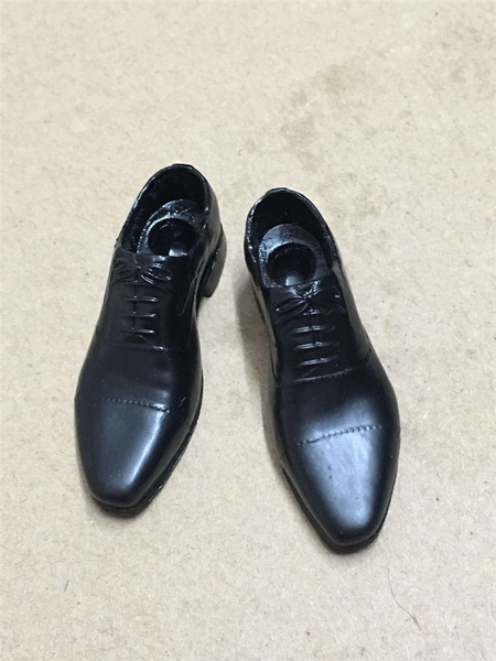 Zctoys 1:6 Scale Men's Black Plastic Shoes W Peg Inside Fit Male Suits & Body 